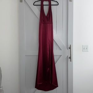 Satin evening gown